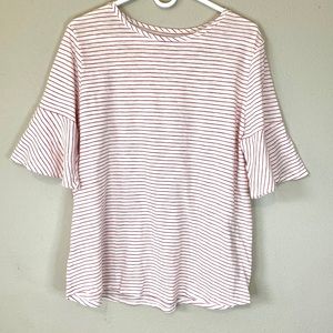 Loft 100% Cotton Knit Tunic Bell Sleeves EUC